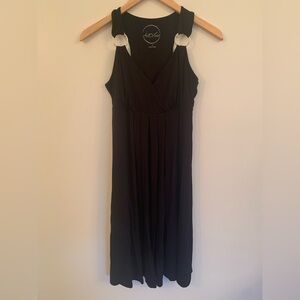 Elegant Black Sleeveless Dress With Silver Accents